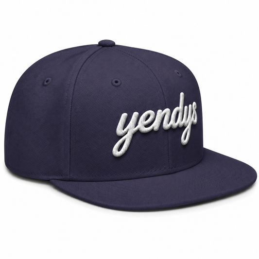 yendys 3D Embroidered Script Snapback Hat