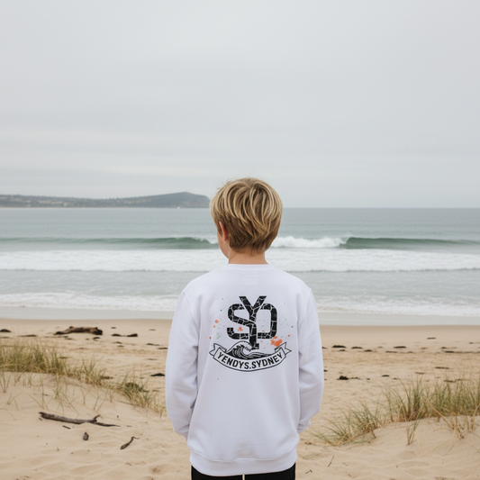 Boys Beach Double Logo Crewneck Sweatshirt - yendys.sydney