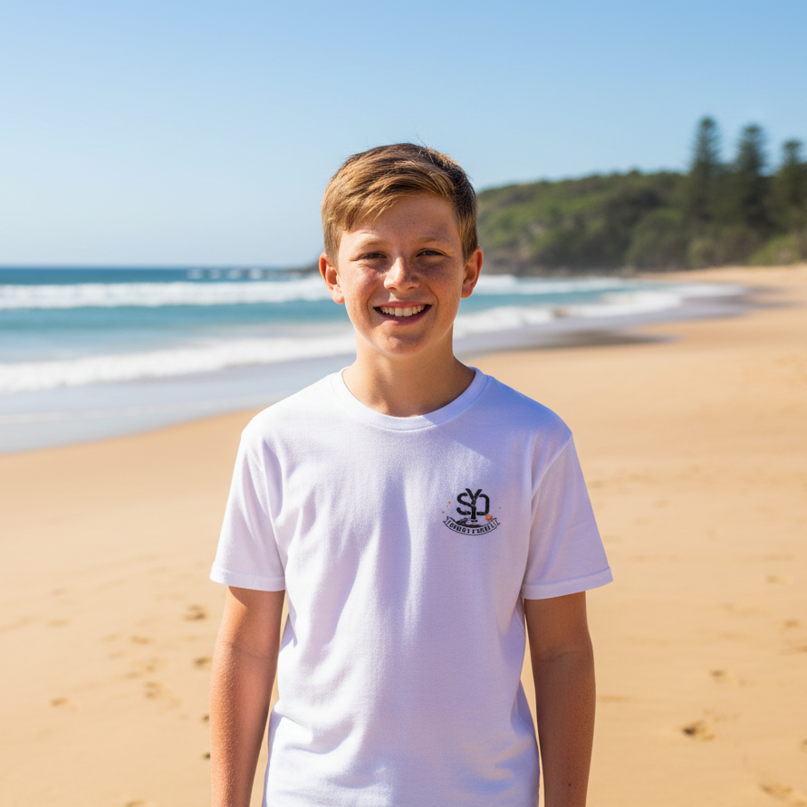 Boys Beach Front Logo Tee - yendys.sydney