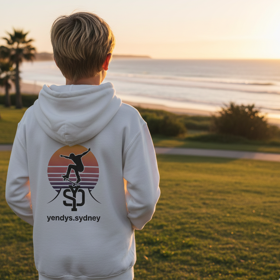 Boys Ramp Back Double Logo Hoodie - yendys.sydney