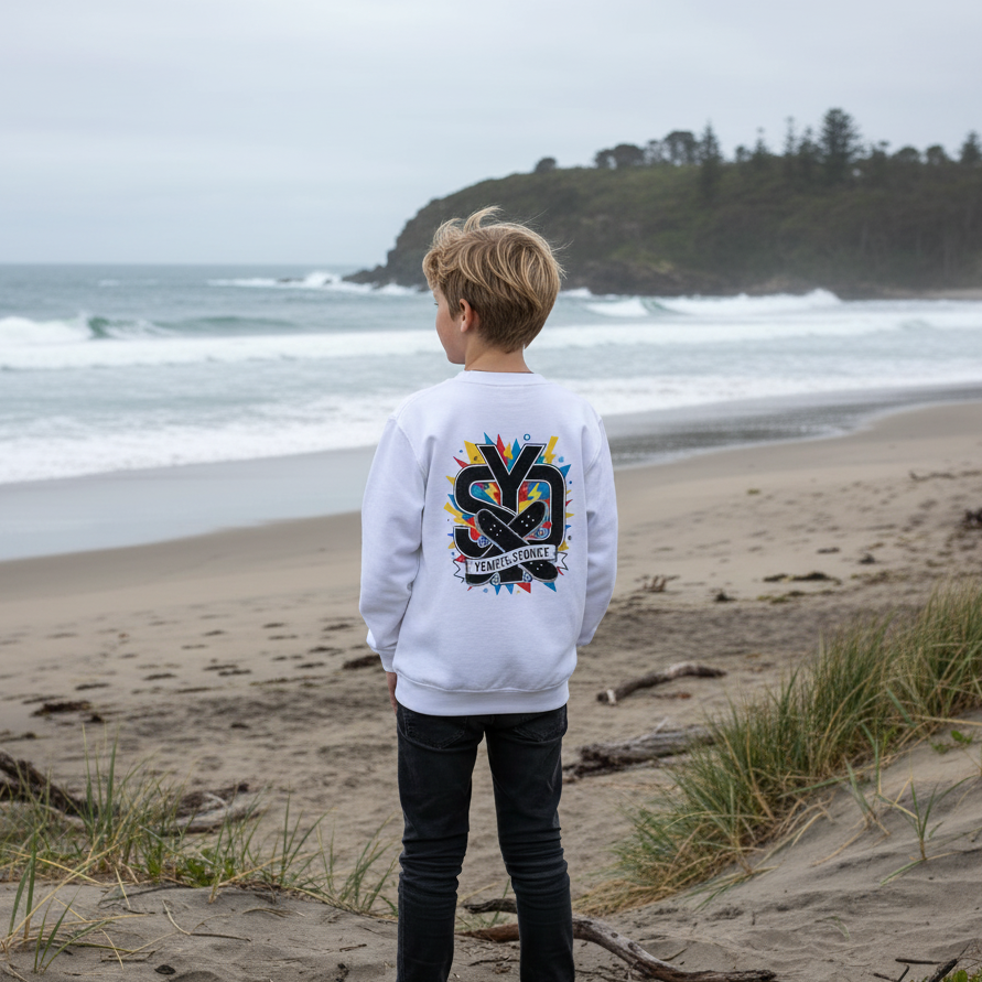 Boys Skate Double Logo Crewneck Sweatshirt - yendys.sydney