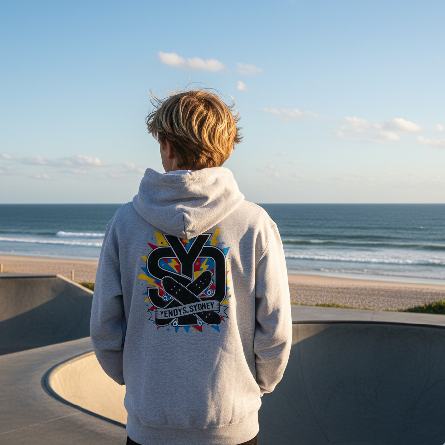 Boys Skate Double Logo Hoodie - yendys.sydney