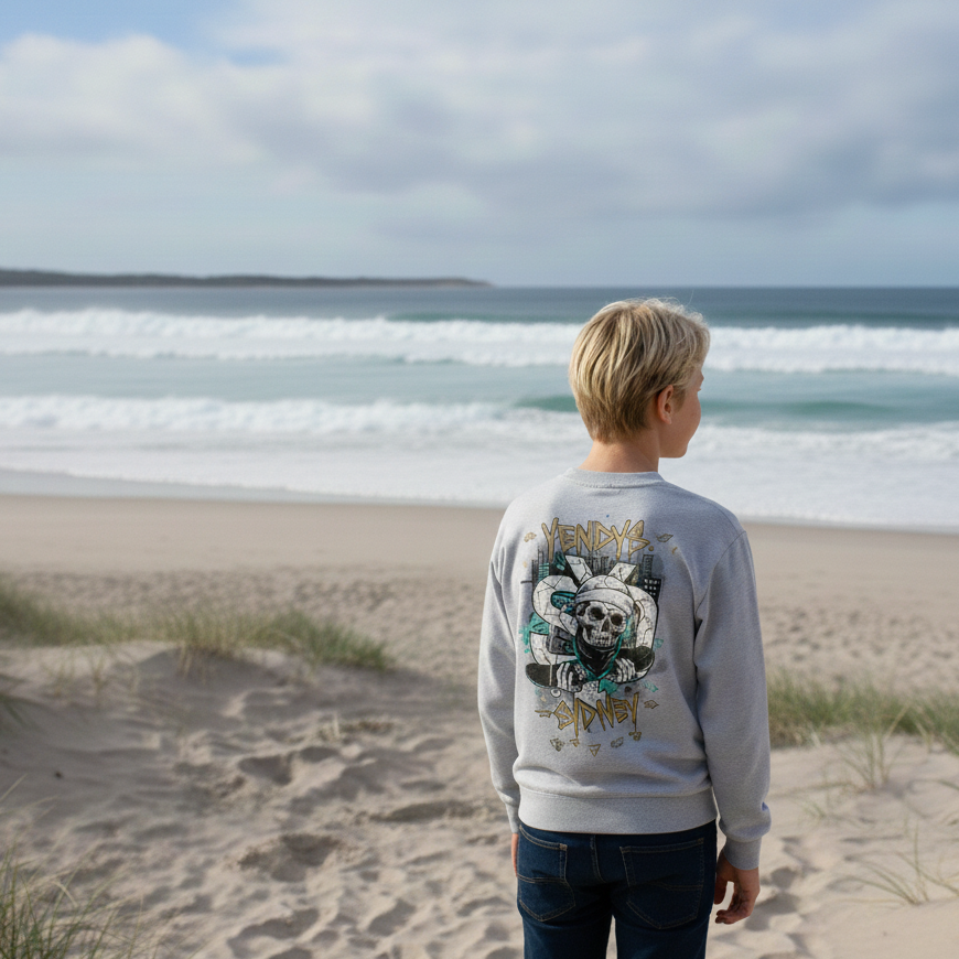 Boys Skull Crewneck Sweatshirt - yendys.sydney
