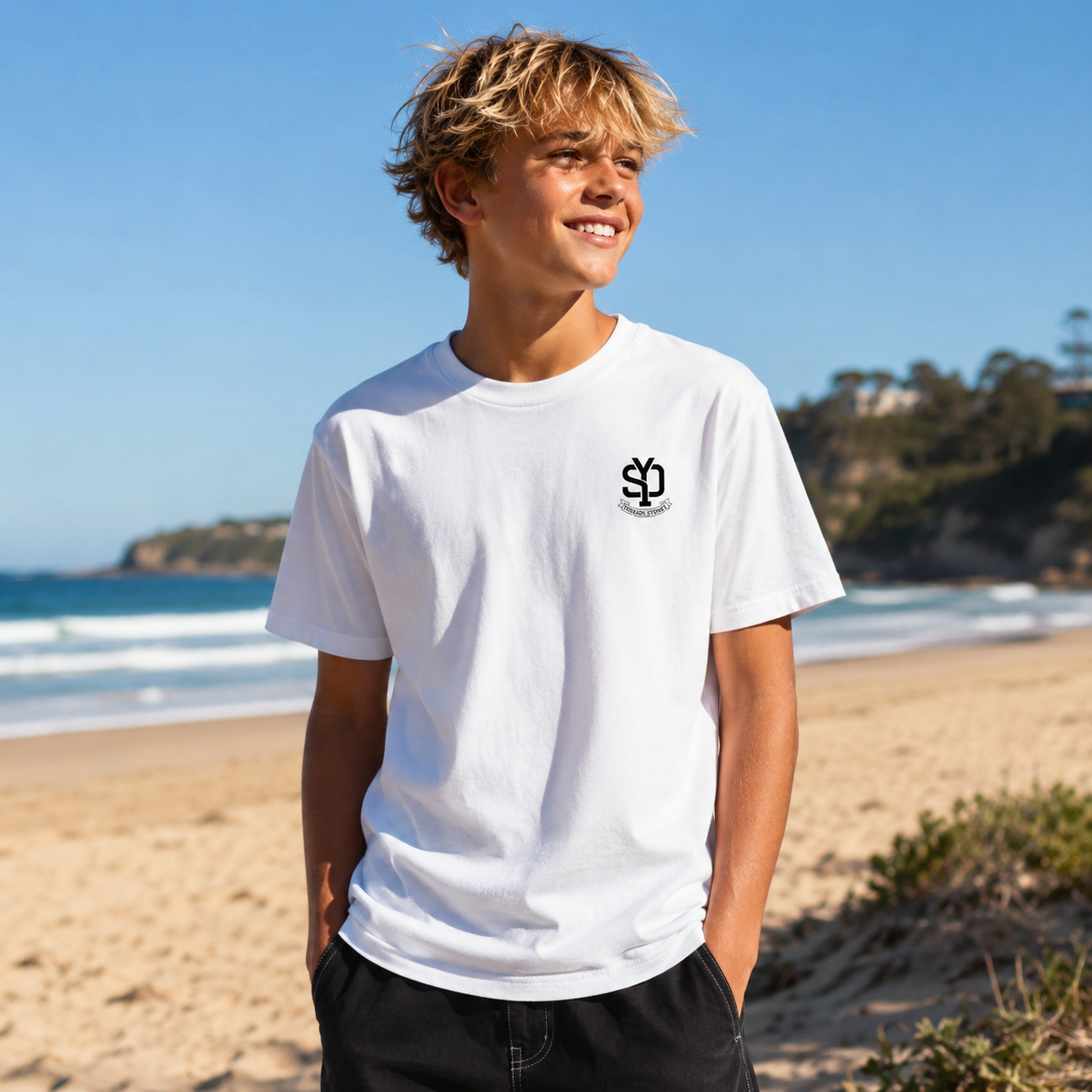 Boys yendys Crest Front Logo Tee