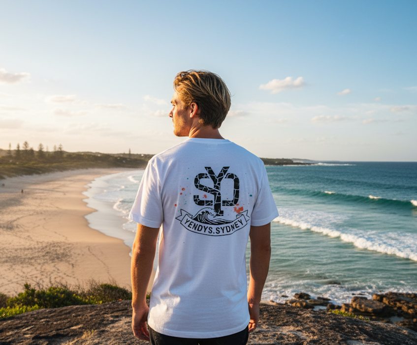Mens Beach Back Logo Tee