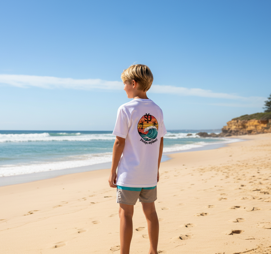 Boys Wave Back Logo Tee