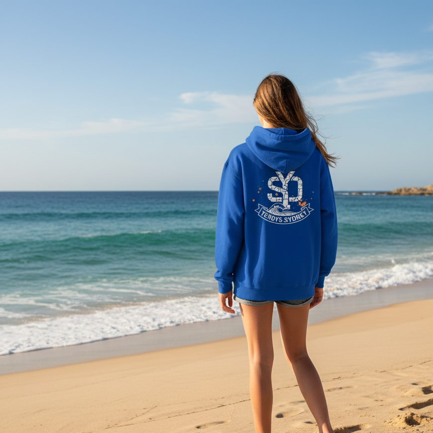 Girls Beach Double Logo Hoodie - yendys.sydney