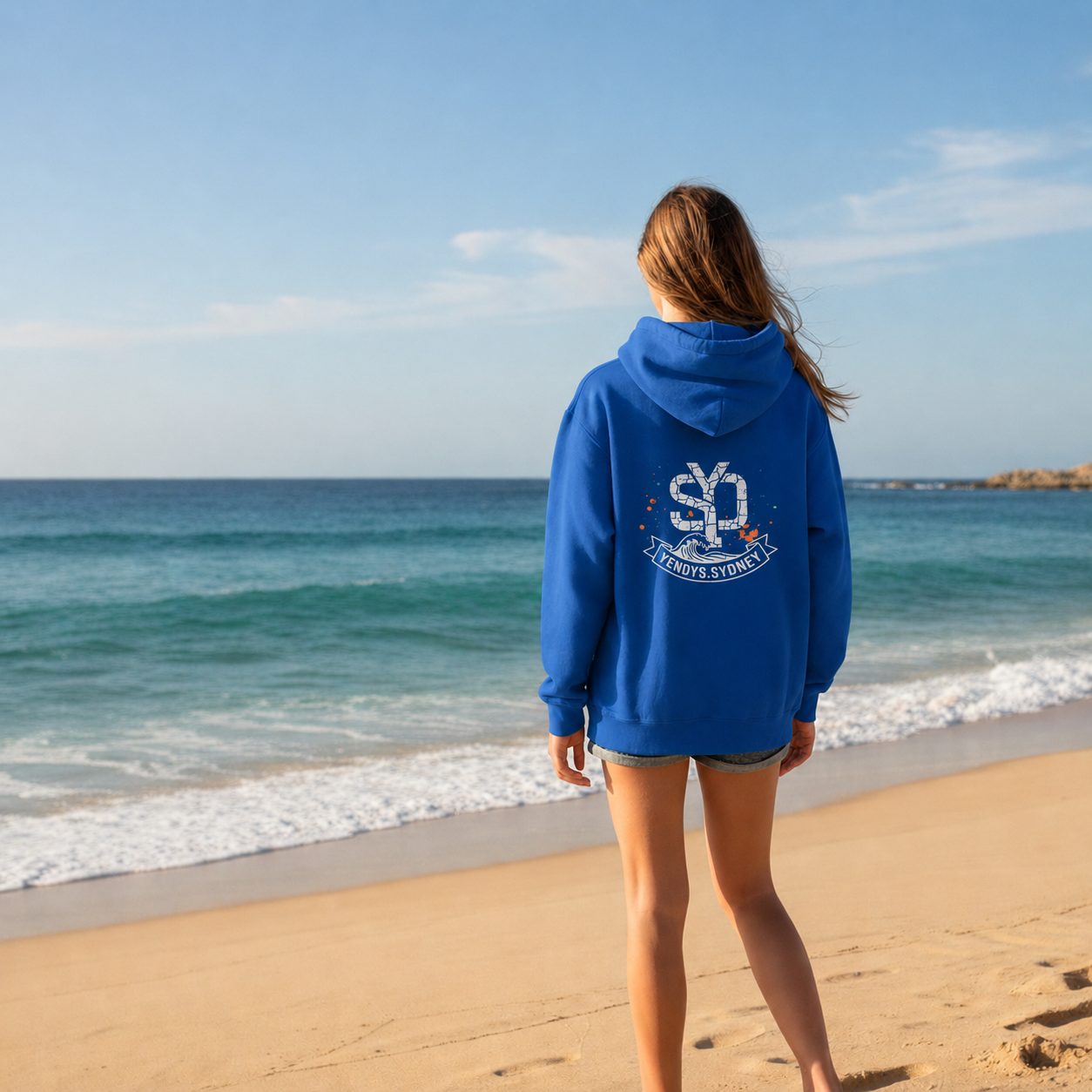 Girls Beach Double Logo Hoodie