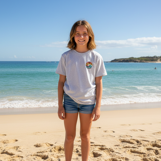 Girls Wave Front Logo Tee - yendys.sydney