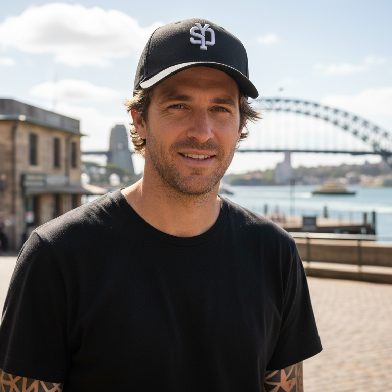 Mens SYD 3D Embroidered Closedback Hat