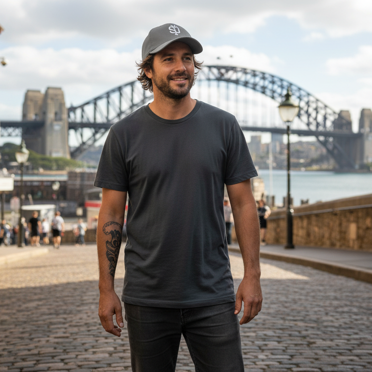 Mens SYD 3D Embroidered Closedback Hat