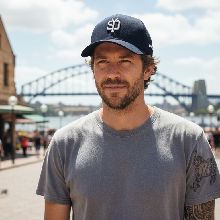 Mens SYD 3D Embroidered Closedback Hat