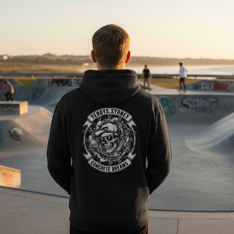 Mens Skull Skate Core Hoodie