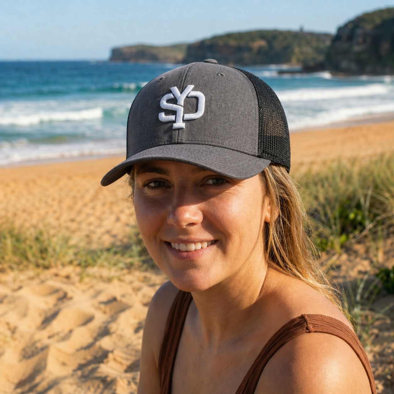 Womens 3D Embroidered Yupoong Trucker Hat