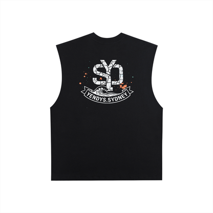 Mens Beach Raw Edge Singlet