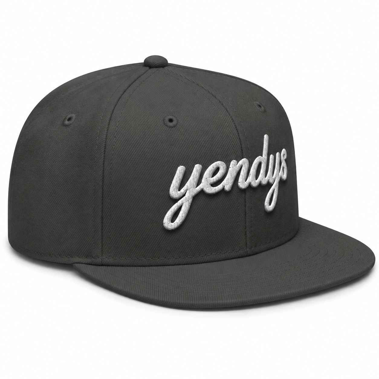 yendys 3D Embroidered Script Snapback Hat