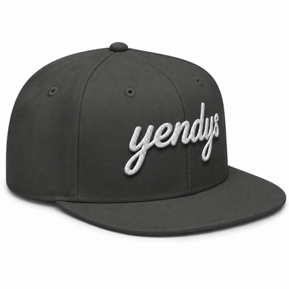 yendys 3D Embroidered Script Snapback Hat