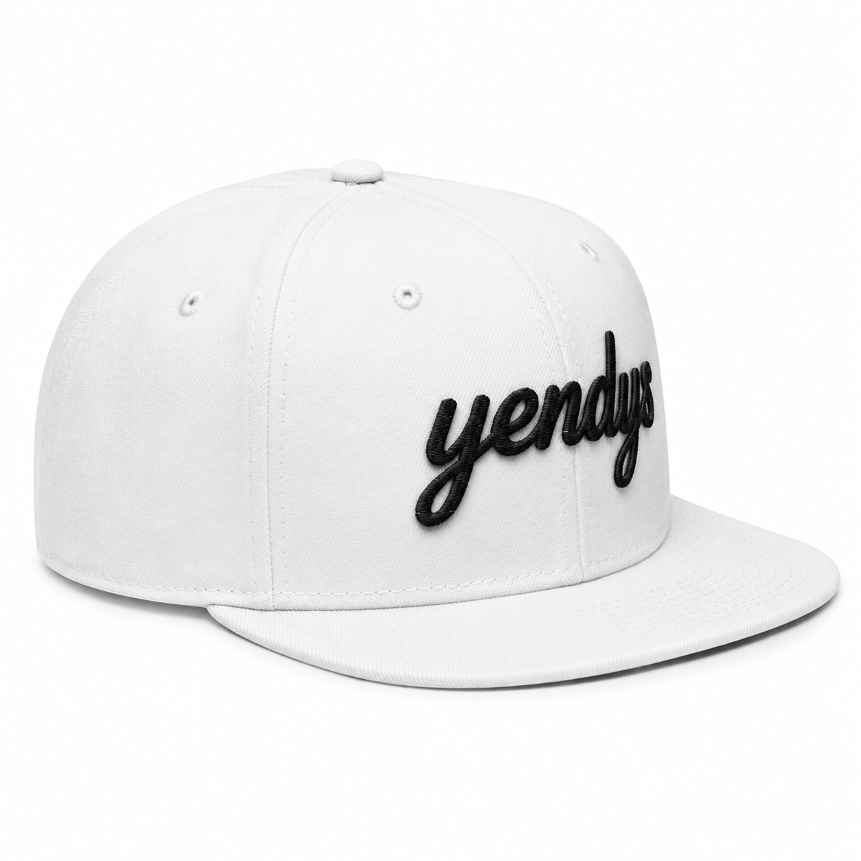 yendys 3D Embroidered Script Snapback Hat