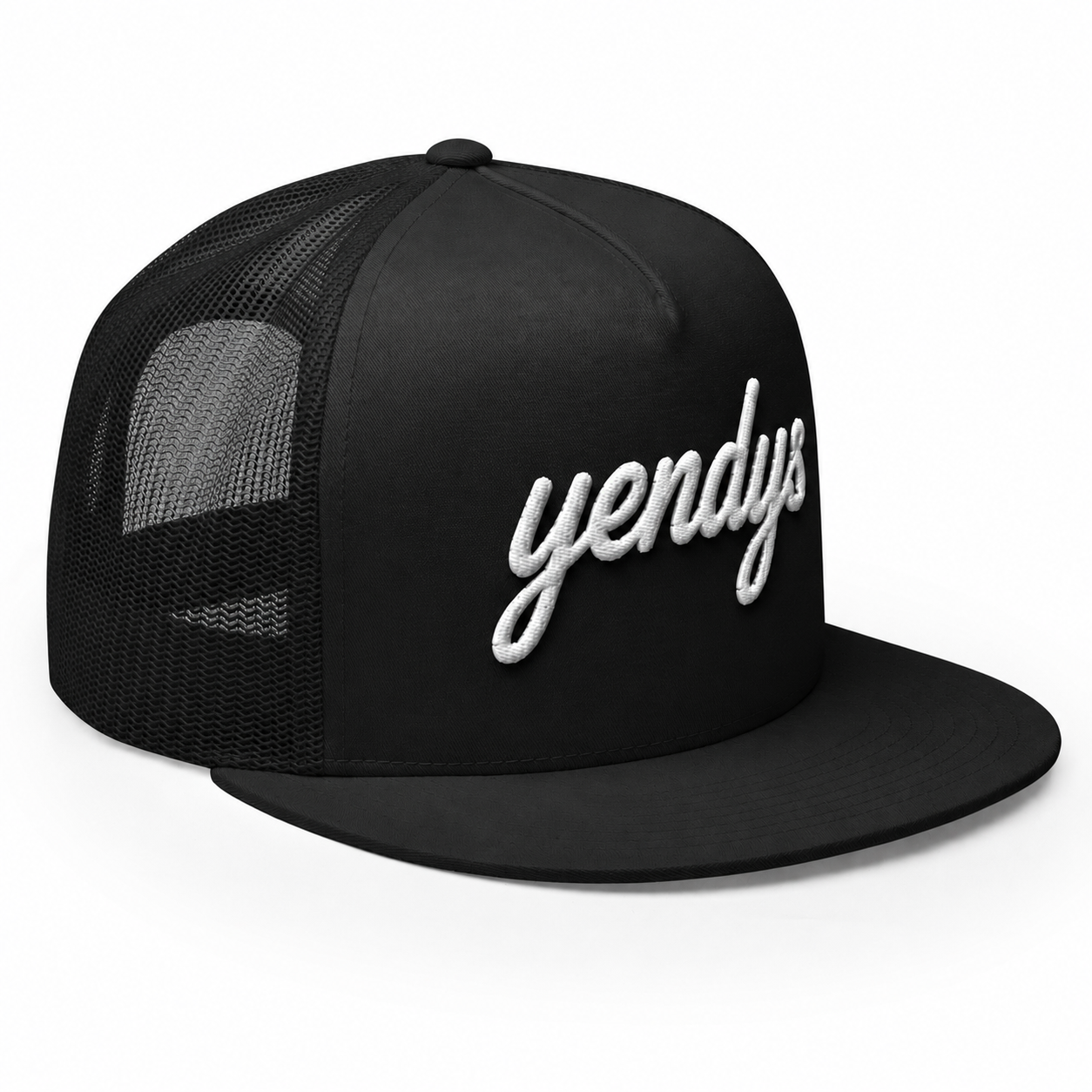 yendys 3D Embroidered Script Trucker Hat