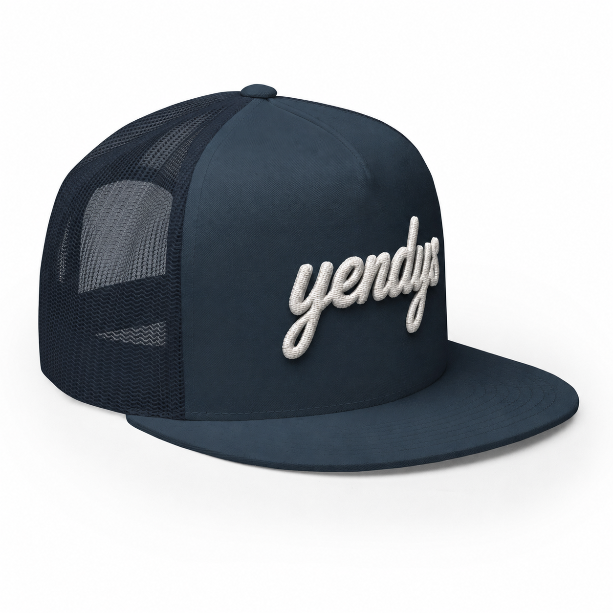 yendys 3D Embroidered Script Trucker Hat